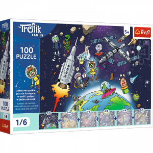 Puzzle 100 Rodzina Treflików Treflinka w kosmosie  16541