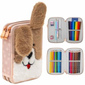 Piórnik 2-komorowy z wyposażeniem Astrabag Fluffy Puppy