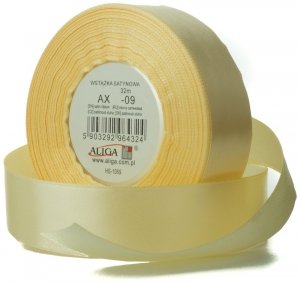 Wstążka satynowa beżowa 12 mm 32 mb. AX12-09, Aliga