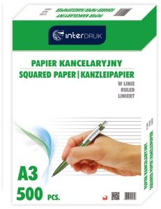 Papier kancelaryjny A3 linia 500 ark, Interdruk