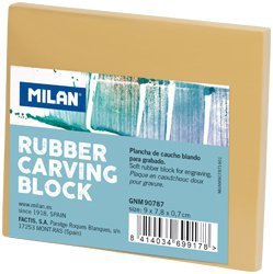 Blok do linorytu gumowy 90x78x7mm, Milan