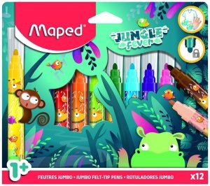 Flamastry 12-kol. Jumbo Jungle Fever, Maped