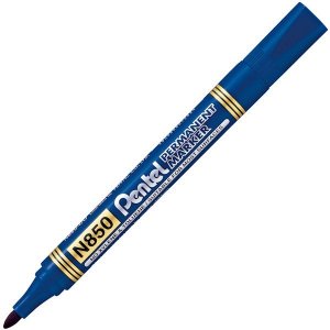 Marker permanentny N850 okrągła końc. niebieski, Pentel