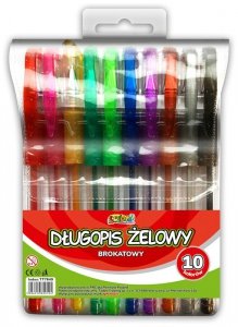 Długopis żelowy brokatowy Kolori 10 kolorów, Penmate