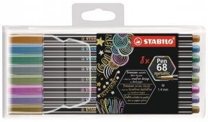 Pisaki Pen 68 metaliczne kpl.8-kol. w etui, Stabilo