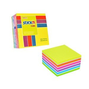 Notes samoprzylepny 76 x 76 mm, mix kol.neon i pastel (12) 21539, Stick`n
