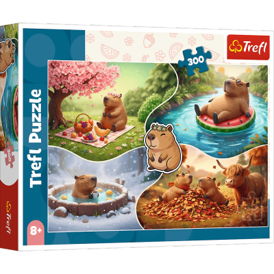 Puzzle 300 Cztery pory roku z kapibarami 23052