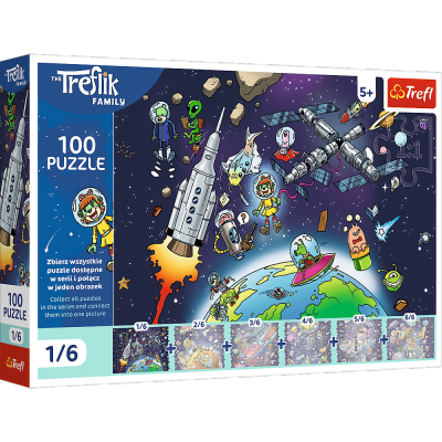 Puzzle 100 Rodzina Treflików Treflinka w kosmosie  16541
