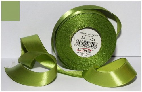 Wstążka satynowa blado-zielona 25 mm 32 mb. AX25-21, Aliga