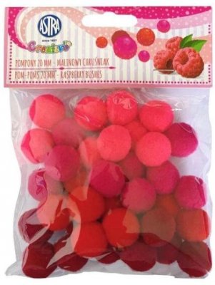 Pompony dekoracyjne 20 mm - malinowy chruśniak, Astra