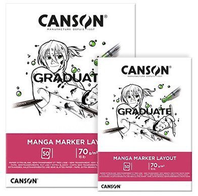 Blok rysunkowy A4 50 k. 70g Graduate Manga Layout, Canson