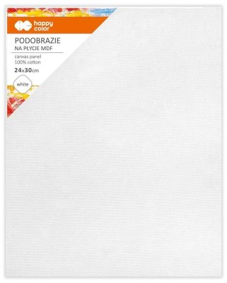 Podobrazie bawełniane impregnowane białe 24x30, MDF 4mm,  Happy Color