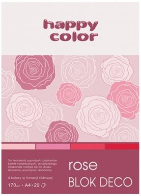 Blok Deco Rose A4 5 kol. różowych 170 g/m2 20 ark., Happy Color