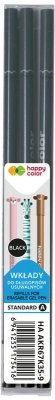 Wkłady do długopisu wymazywalnego Standard A, czarny 0,5 mm 3 szt w etui, Happy Color
