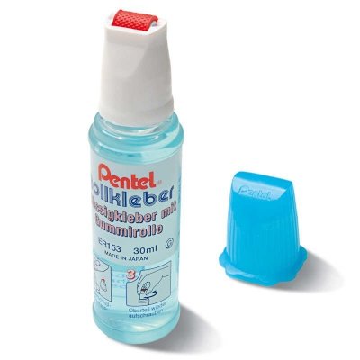 Klej w płynie z rolką gumową błekitny ER153-S, Pentel