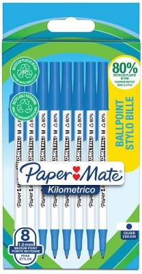 Długopis Kilometroco - Recycling niebieski op. 8szt , Paper Mate