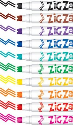 Flamastry 10-kol. Zig Zag Colorino Kids, Patio