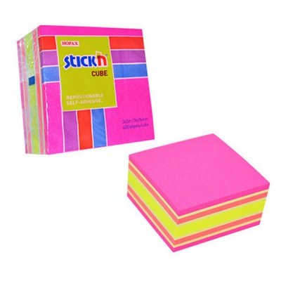 Notes samoprzylepny 76 x 76 mm, mix kol.neon i pastel (12) 21536, Stick`n