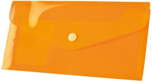 Koperta PP na zatrzask DL pomarańczowa BT612-P, Tetis