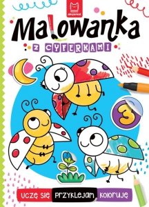 Uczę się, przyklejam, kolorujęMalowanka z cyferkami