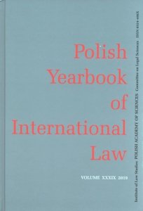 Polish Yearbook of International Law Volume .XXXIX 2019