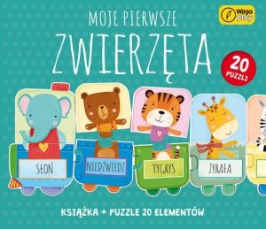 Moje pierwsze zwierzęta Puzzle i książka