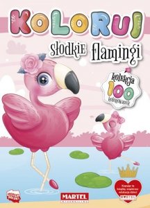 Koloruj. Słodkie flamingi
