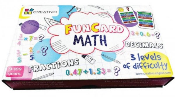 Karty edukacyjne Matematyka Fun Card Math Ułamki zwykłe, dziesiętne