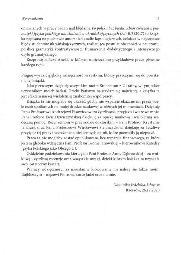 Błędy gramatyczne w polszczyźnie studentów ukraińskojęzycznych