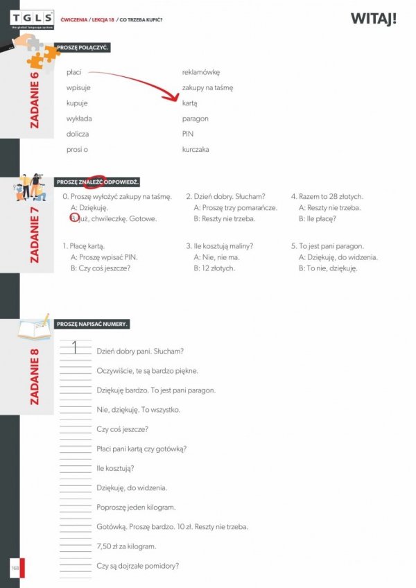 Witaj! Komunikacja w języku polskim dla obcokrajowców. Poziom A1. Podręcznik i zeszyt ćwiczeń z odpowiedziami