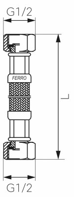Ferro wąż  w oplocie 1/2  L40cm nakrętno-nakrętny