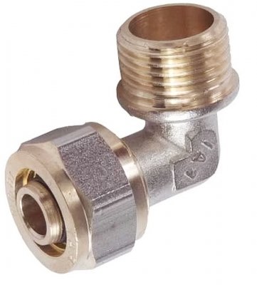 Kolano PEX skręcane 16x3/4 gz