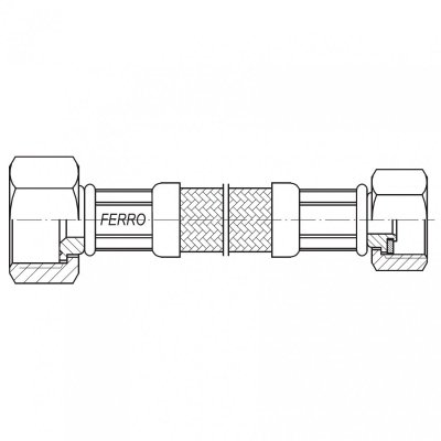 Ferro wąż w oplocie  1/2”×3/8” n-n 50cm