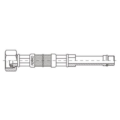 Ferro wąż w oplocie  3/8xM10x1'' L 60cm z długą końcówką