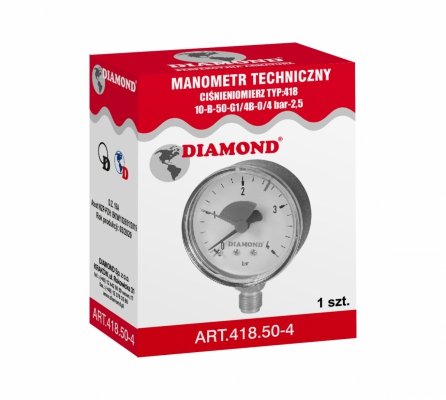 Manometr tarczowy radialny 63mm 6 bar