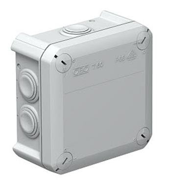 T 60 PUSZKA INSTALACYJNA NT 114X114X57 POKRYWA PEŁNA IP66 IK07 JASNOSZARY T-SERIA