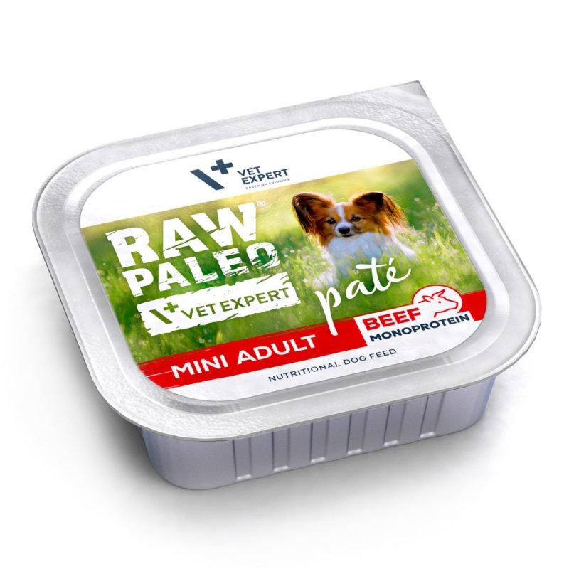 RAW PALEO PATE MINI ADULT BEEF  - mokra karma dla psów dorosłych - wołowina 150g