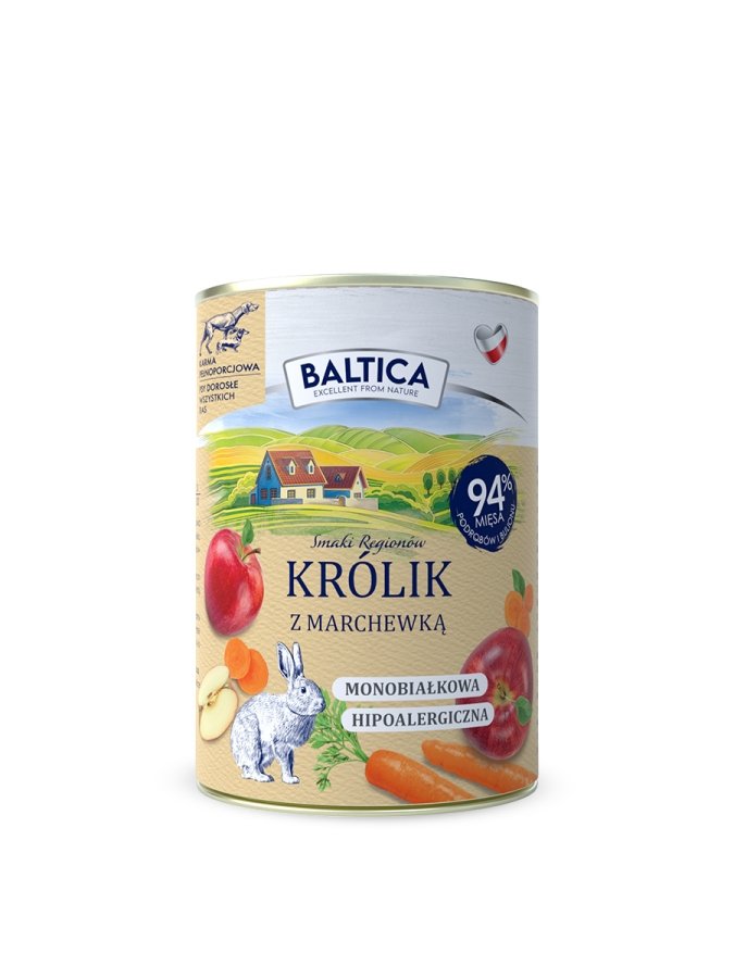 Baltica Karma Mokra Królik z Marchewką 400g