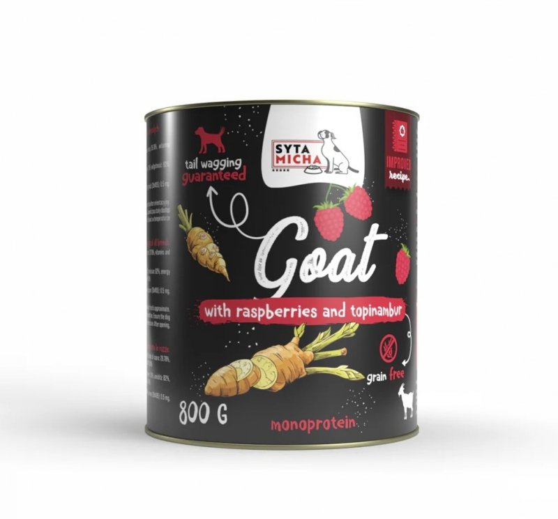 Syta Micha Karma mokra dla psa koza z malinami i topinamburem 800g