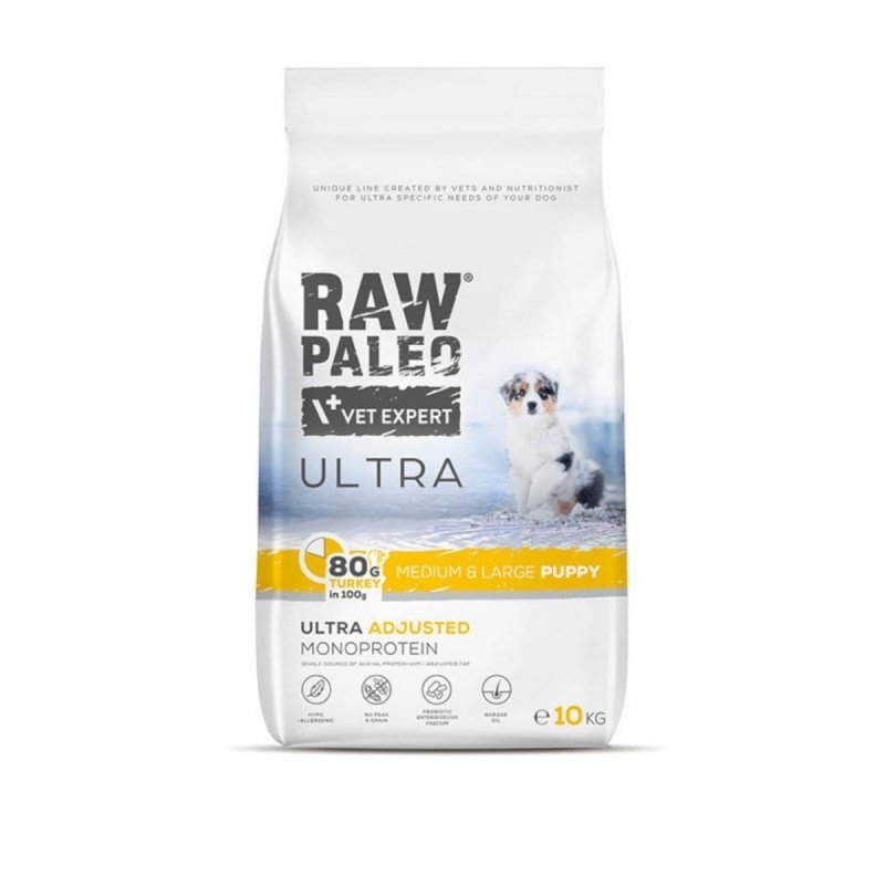 Raw Paleo Ultra Turkey Medium&amp;Large Puppy Indyk 10kg karma dla szczeniąt ras średnich i dużych 