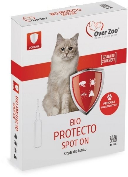 OVERZOO Bio Protecto Spot On krople dla kotów 4x1ml