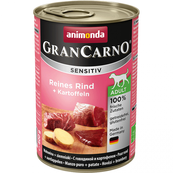 ANIMONDA GranCarno Sensitive Adult puszki czysta wołowina z ziemniakami 400g