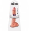 King Cock 10 Cock with Balls Flesh - Dildo z jądrami i przyssawką 25 cm