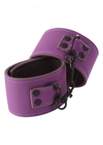Malesation Lust Bondage Wrist Cuffs Purple - erotyczne kajdanki fioletowe BDSM