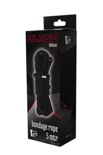 Dream Toys Blaze Delux Bondage Rope - Lina do krępowania 5M czarna BDSM