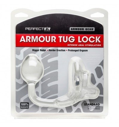 Perfect Fit - Armour Tug Lock Clear - kaganiec na penisa
