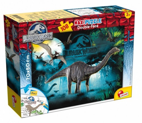Puzzle dwustronne maxi 108 elementów - Jurassic Park