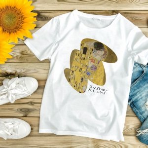 Koszulka z nadrukiem - Gustav Klimt - Pocałunek
