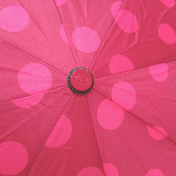 Czerwone grochy parasolka składana półautomat Perletti