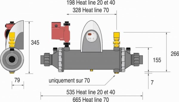 Tepelný výměník ZODIAC HEAT LINE Kompakt s oběhovým čerpadlem; Titan 20 kW